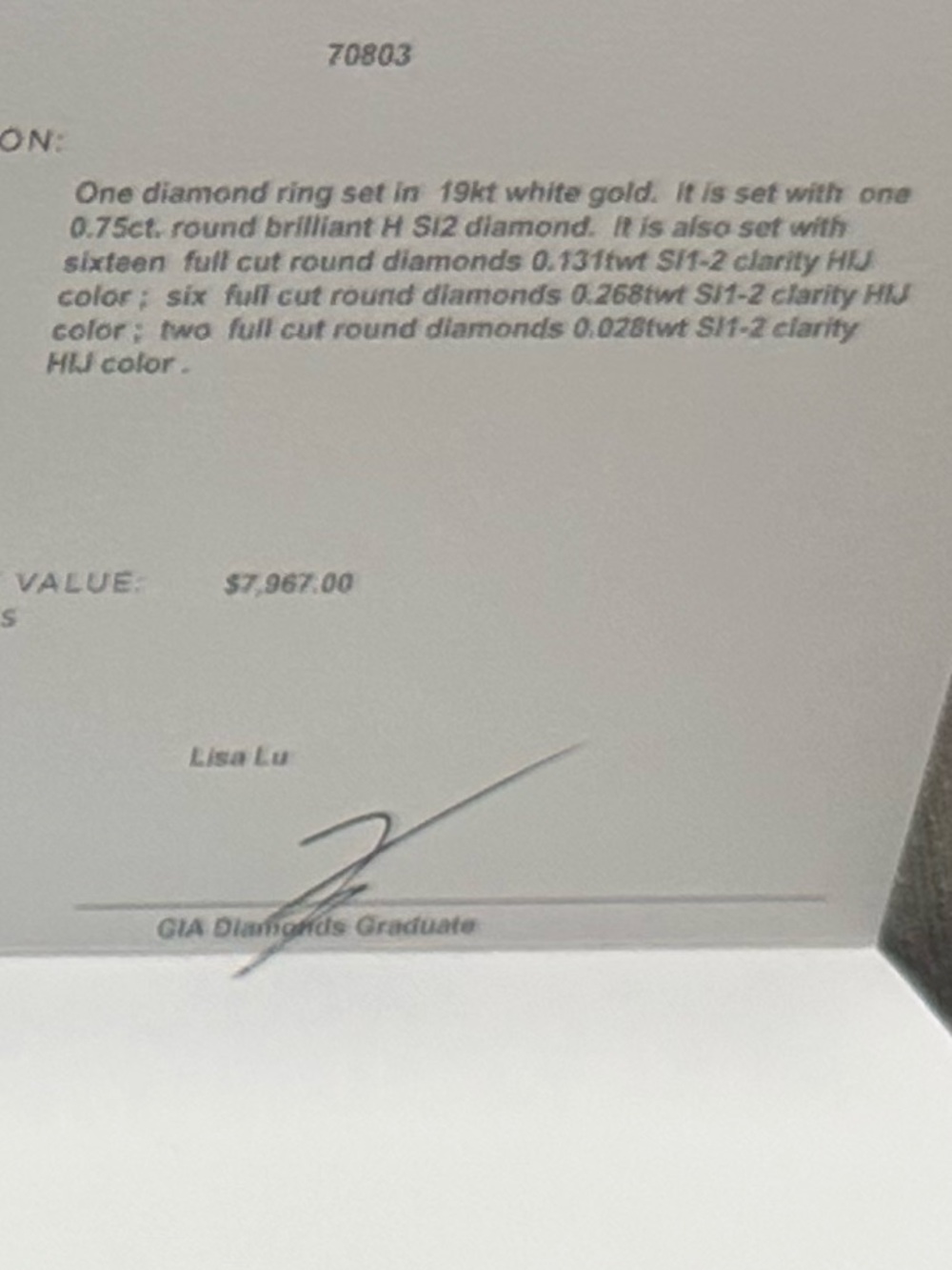 Brand NEW! Never worn! Natural Diamonds! 19K with White Gold, - Picture 9 of 11